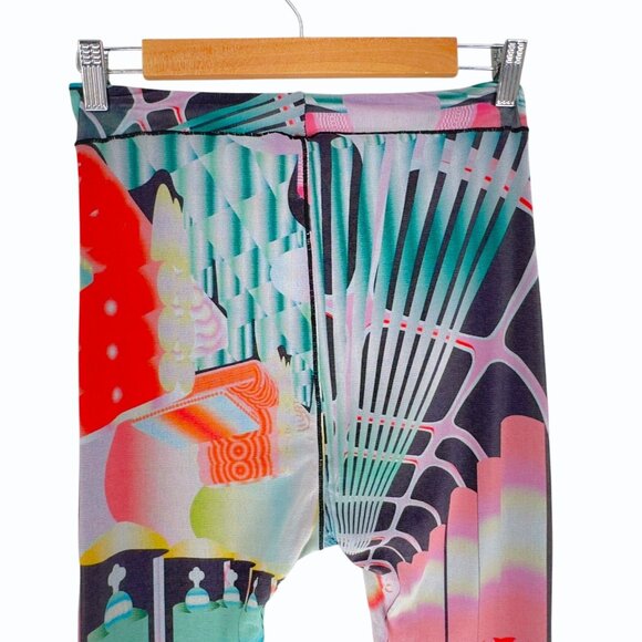 Skims Summer Mesh High Waist Leggings Size 2X Multicolor Art Deco Train - Picture 5 of 11